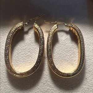 Dolce Vita 18 Gold Fied Hoop Earrings with Greek Key Design